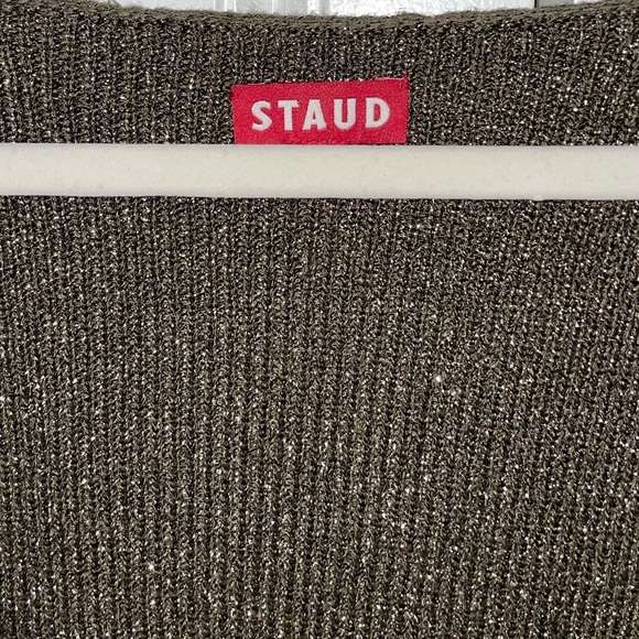 STAUD Cerro Long Sleeve Metallic Sweater Top NWT Size Medium - Picture 2 of 5